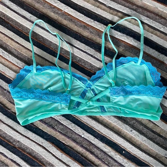 New Free People Contrast Bralette- Blue Combo - Picture 2 of 2